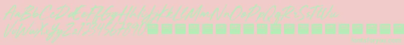 Mighty River   Demo Font – Green Fonts on Pink Background