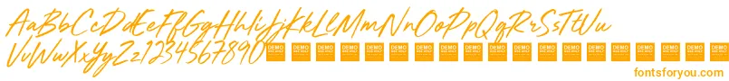 Czcionka Mighty River   Demo – pomarańczowe czcionki