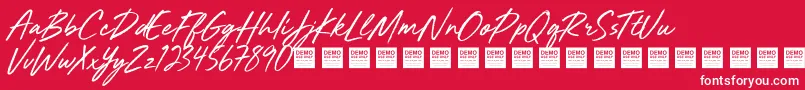 Mighty River   Demo Font – White Fonts on Red Background