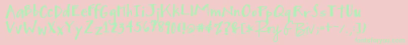 fuente Mighty to Save – Fuentes Verdes Sobre Fondo Rosa