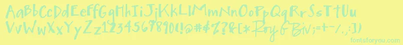 Mighty to Save Font – Green Fonts on Yellow Background