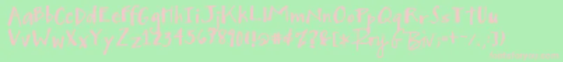 フォントMighty to Save – 緑の背景にピンクのフォント