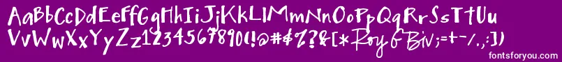 Mighty to Save Font – White Fonts on Purple Background