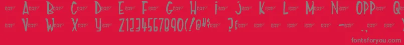 Mighty Tomato Font – Gray Fonts on Red Background