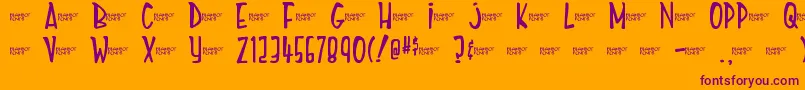 Mighty Tomato Font – Purple Fonts on Orange Background