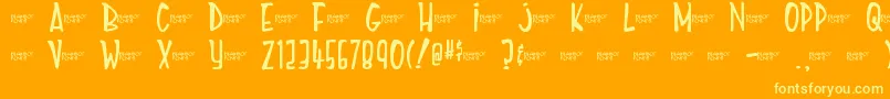 Mighty Tomato Font – Yellow Fonts on Orange Background