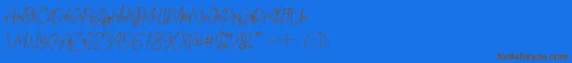 Mightydemo Font – Brown Fonts on Blue Background