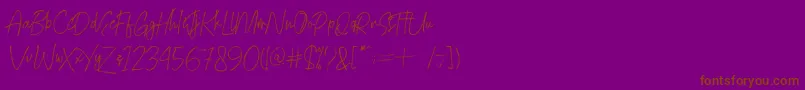 Mightydemo Font – Brown Fonts on Purple Background