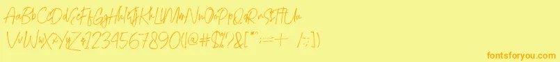 Mightydemo Font – Orange Fonts on Yellow Background