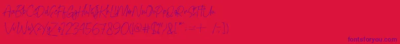 Mightydemo Font – Purple Fonts on Red Background