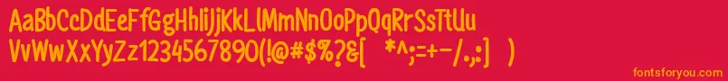 Mightyful Font – Orange Fonts on Red Background