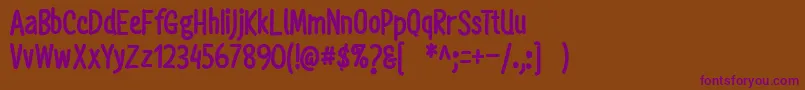 Mightyful Font – Purple Fonts on Brown Background