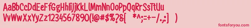 More about Mightyful Font Mightyful Font – Red Fonts on Pink Background