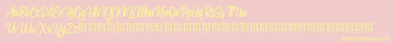 MIGUELA DEMO Font – Yellow Fonts on Pink Background