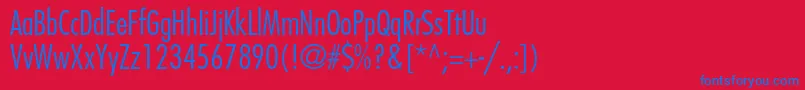 Weitere Informationen zur FuturastdCondensedlight-Schriftart FuturastdCondensedlight-Schriftart – Blaue Schriften auf rotem Hintergrund