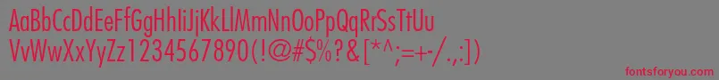 FuturastdCondensedlight Font – Red Fonts on Gray Background