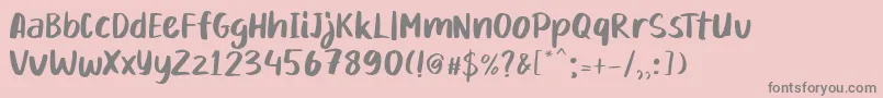 Mikadoby-Schriftart – Graue Schriften auf rosa Hintergrund