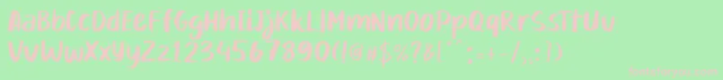 Mikadoby-fontti – vaaleanpunaiset fontit vihreällä taustalla