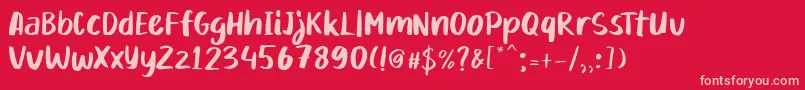 Mikadoby Font – Pink Fonts on Red Background