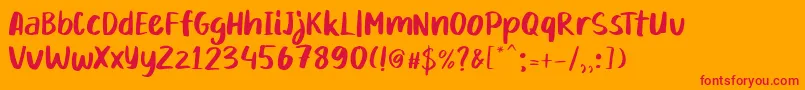 Mikadoby Font – Red Fonts on Orange Background