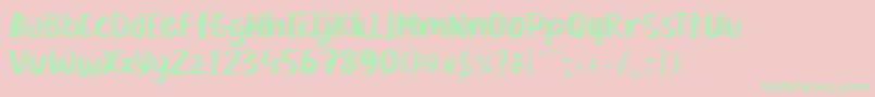 Mikadoby Font – Green Fonts on Pink Background