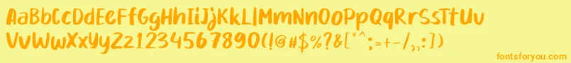 Mikadoby Font – Orange Fonts on Yellow Background