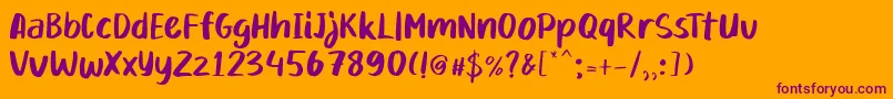 Mikadoby Font – Purple Fonts on Orange Background