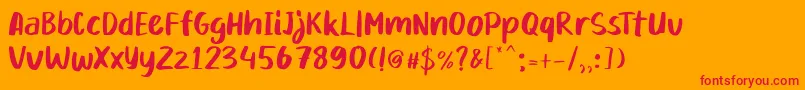 Mikadoby Font – Red Fonts on Orange Background