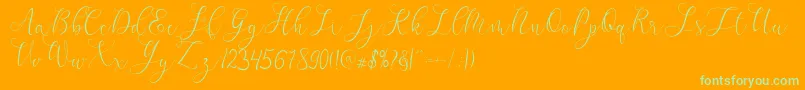 mikayla Font – Green Fonts on Orange Background