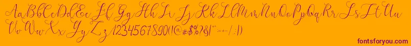 mikayla Font – Purple Fonts on Orange Background