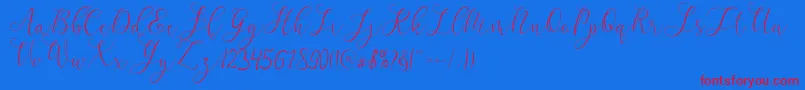 mikayla Font – Red Fonts on Blue Background