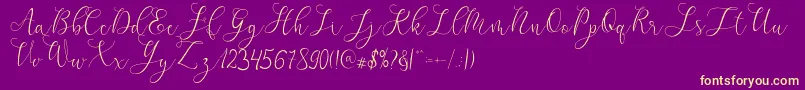 mikayla Font – Yellow Fonts on Purple Background