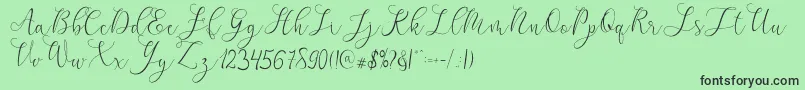 mikayla Font – Black Fonts on Green Background