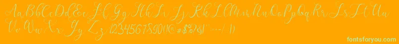 mikayla Font – Green Fonts on Orange Background