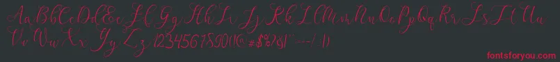 mikayla Font – Red Fonts on Black Background