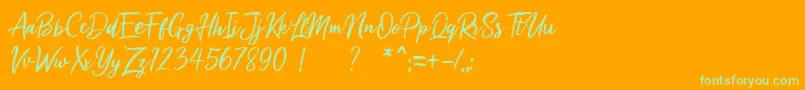 Milea Demo Font – Green Fonts on Orange Background