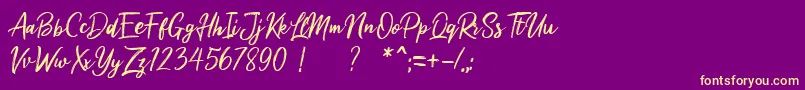 Milea Demo Font – Yellow Fonts on Purple Background