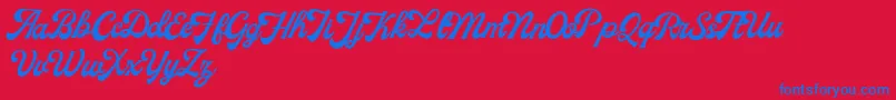 MilestoneFreeVersion Script-fontti – siniset fontit punaisella taustalla