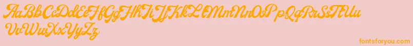 MilestoneFreeVersion Script-Schriftart – Orangefarbene Schriften auf rosa Hintergrund