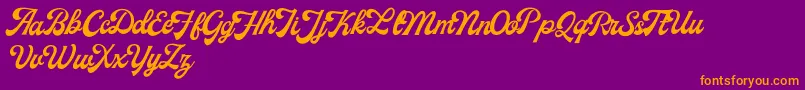 MilestoneFreeVersion Script Font – Orange Fonts on Purple Background
