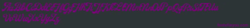 Czcionka MilestoneFreeVersion Script – fioletowe czcionki na czarnym tle