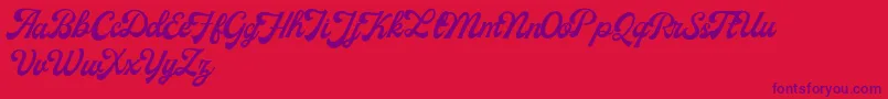 MilestoneFreeVersion Script-Schriftart – Violette Schriften auf rotem Hintergrund