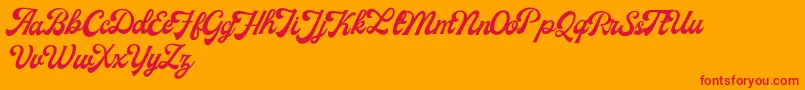 MilestoneFreeVersion Script Font – Red Fonts on Orange Background