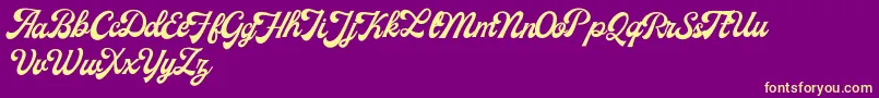 MilestoneFreeVersion Script Font – Yellow Fonts on Purple Background