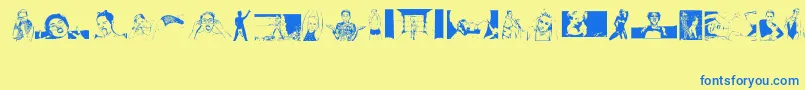 Miley Cyrus Font – Blue Fonts on Yellow Background
