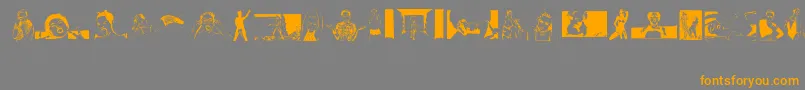 Miley Cyrus-Schriftart – Orangefarbene Schriften auf grauem Hintergrund