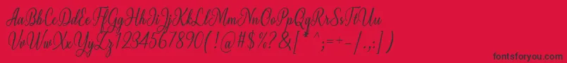 Milgun Font by 7NTypes-fontti – mustat fontit punaisella taustalla