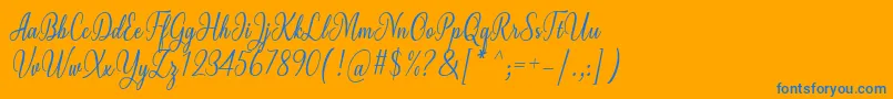 Milgun Font by 7NTypes Font – Blue Fonts on Orange Background