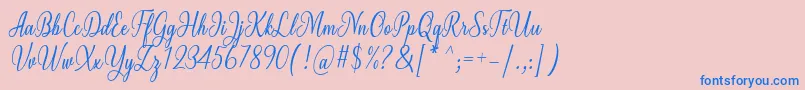 Milgun Font by 7NTypes-Schriftart – Blaue Schriften auf rosa Hintergrund