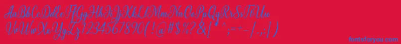 Police Milgun Font by 7NTypes – polices bleues sur fond rouge